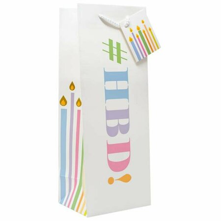 WRAP-ART Happy Birthday Pastels Wine Bag, Multi Color 27045